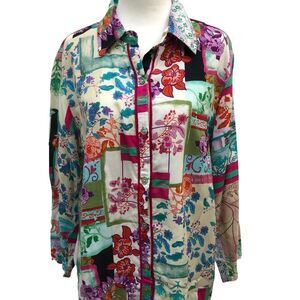 𝅺ORIENTIQUE Naturally Australian Long Sleeve Blouse EUC